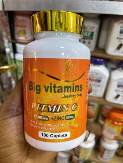 Duozi Vitamin C 1000mg + Zinc 50mg powerful antioxidant and immune booster. 100 caplets
