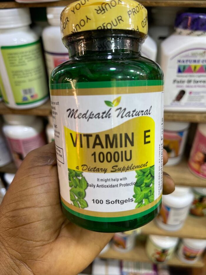 Medpath natural vitamin E 1000IU dietary supplement 100soft gel