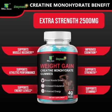 Weight Gain Gummies with Creatine Monohydrate (35 gummies, 2500mg Creatine Monohydrate) | Dietary Supplement for Muscle, Energy, and Endurance